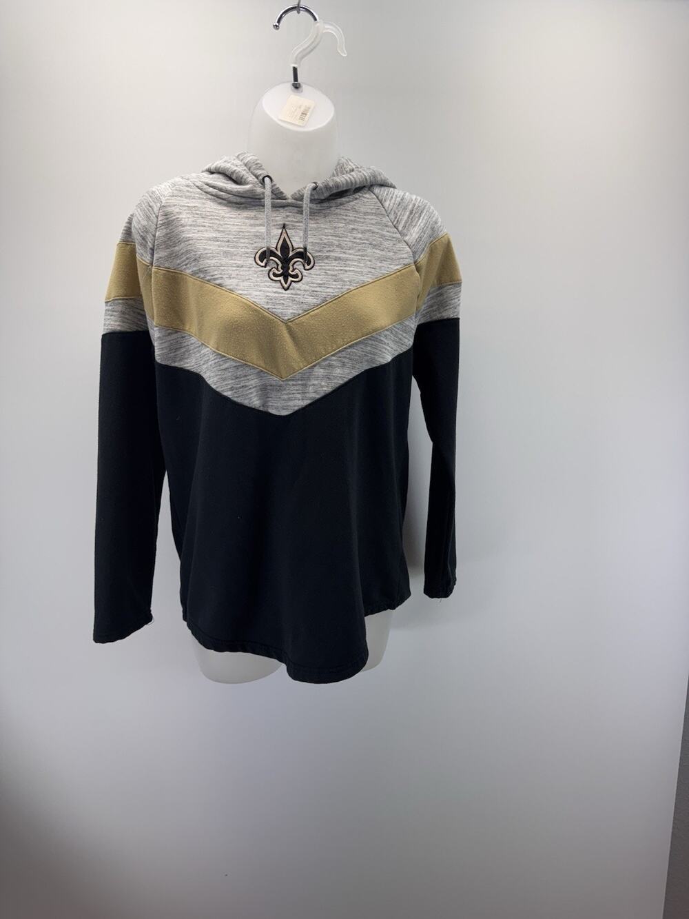 NFL New Orleans Saints Pullover Hoodie Gray Black Women’s M